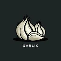 Garlic design vector isolated on black background
