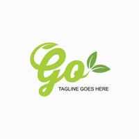 GO logo design with leaf design concept for event green and environment vector