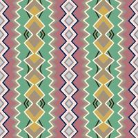 Chevron Zigzag pattern design with aztec style and ikat sign. Seamless chevron pattern. Vector Illustration.