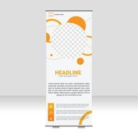 Plantilla de banner enrollable o stand de negocios corporativos vector