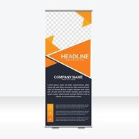 Corporate business roll up or stand banner template vector