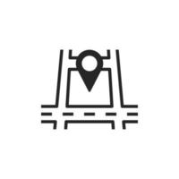 Map with pin, geo locate, pointer icon. vector