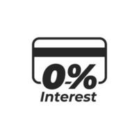 0 percent interest installment payment icon isolated on white background. vector