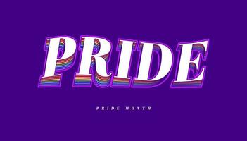 PRIDE Rainbow Lettering in Retro Style. Rainbow Pride Text Isolated on Light Blue Banner Background. Typography Design Element for Pride Month. vector