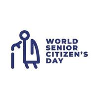 World senior citizen's day sign. vector