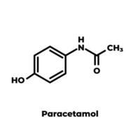 Paracetamol or acetaminophen chemical structure. Skeletal formula on white background. vector