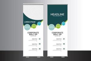 Corporate business roll up or stand banner template vector