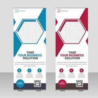 Business Roll Up Banner. corporate Roll up background for Presentation. Vertical roll up, x-stand, exhibition display, Retractable banner stand vector