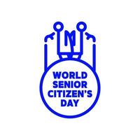 World senior citizen's day sign. vector