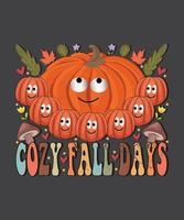 Thanksgiving groovy style typography t-shirt design, Emoji Thanksgiving design, Kawai t-shirt design vector