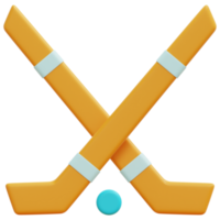 illustration de l'icône de rendu 3d de hockey png