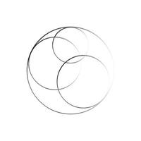 círculos geométricos combinados como uno, vector