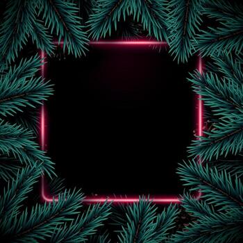 fondo de invierno con marco de abeto realista y espacio para texto. vector