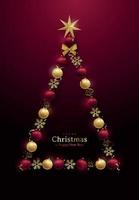 Merry Christmas and Happy New Year design with abstract decorative christmas tree. vector