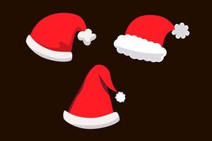 santa claus hat cartoon vector. Santa claus hat ornaments party decoration Vector