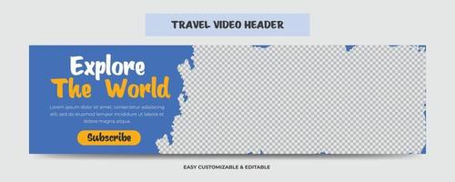 Travel Agency Social Media Cover Photo Design. Timeline Web Banner. Tourism Marketing Cover Banner Template vector