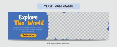 Travel Agency Social Media Cover Photo Design. Timeline Web Banner. Tourism Marketing Cover Banner Template vector