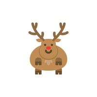 Cute reindeer flat design elements, Icon, Vector, Illustration. vector