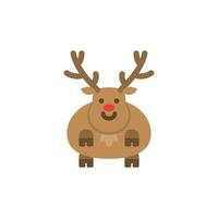 Cute reindeer flat design elements, Icon, Vector, Illustration. vector