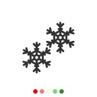 simple icono de copo de nieve, vector e ilustración.