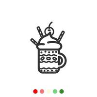 Dessert cake icon, Vector and Illustration.