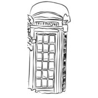 It's a beautiful phone booth picture in start of winter. vector