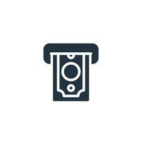 Money withdrawal icon in trendy flat style isolated on white background. cash withdrawal symbol for web and mobile app. vector