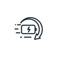 Charging icon isolated on a white background. Fast charging symbol for web and mobile apps. vector