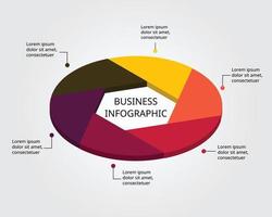 step circle chart template for infographic for presentation for 6 element vector