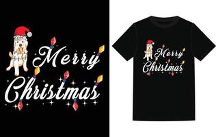 Christmas dog t-shirt design vector