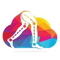 Cloud Prosthetic Legs Logo Template Design. Orthopedic and Physiotherapy clinic vector design.