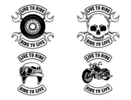 Set of custom motorcycle emblems vector image