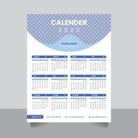 2023 new year simple wall calendar planner template design vector illustration