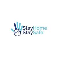 Let's stop covid-19 stay home stay safe logo design. Stay home, stay safe vector, vector