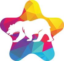 diseño de icono de logotipo de concepto de forma de estrella de oso vector. diseño de concepto de plantilla vectorial de osos. vector