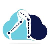 Cloud Prosthetic Legs Logo Template Design. Orthopedic and Physiotherapy clinic vector design.