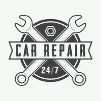 Vintage mechanic label, emblem and logo. vector