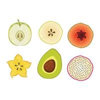 Fruits berries colorful icons collection vector