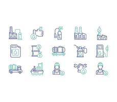 Oil Industry and petroleum icon set vector