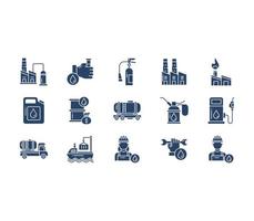 Oil Industry and petroleum icon set vector