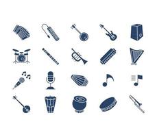 Music Instruments icon set vector