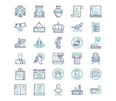Museum and art gallery icon set vector