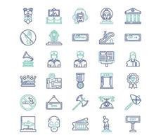 Museum and art gallery icon set vector