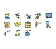 Apiary farming icon set vector