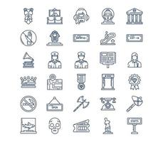 Museum and art gallery icon set vector