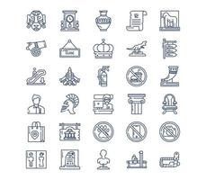 Museum and art gallery icon set vector