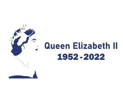 Queen Elizabeth 1952 2022 Face Portrait British United Kingdom National Europe Country Vector Illustration Abstract Design Blue
