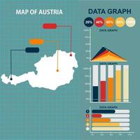 diseño vectorial de mapa plano de austria con gráficos vectoriales vector