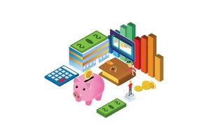 Isometric Depositing Money on smartphone, coin holding. Bank concept Vector Illustration Suitable for Diagrams, Infographics, Game Asset, And Other Graphic Related Assets