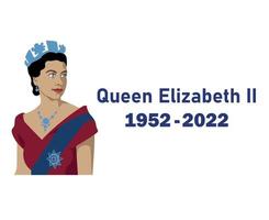 Queen Elizabeth Young Portrait 1952 2022 Blue British United Kingdom National Europe Country Vector Illustration Abstract Design